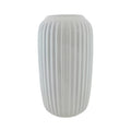 White Ribbed Ceramic Vase