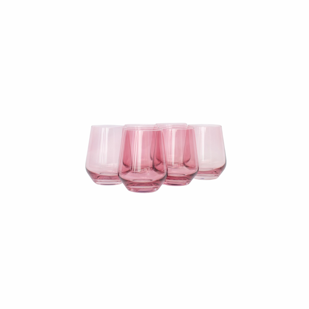 Pink Stemless Glass Set