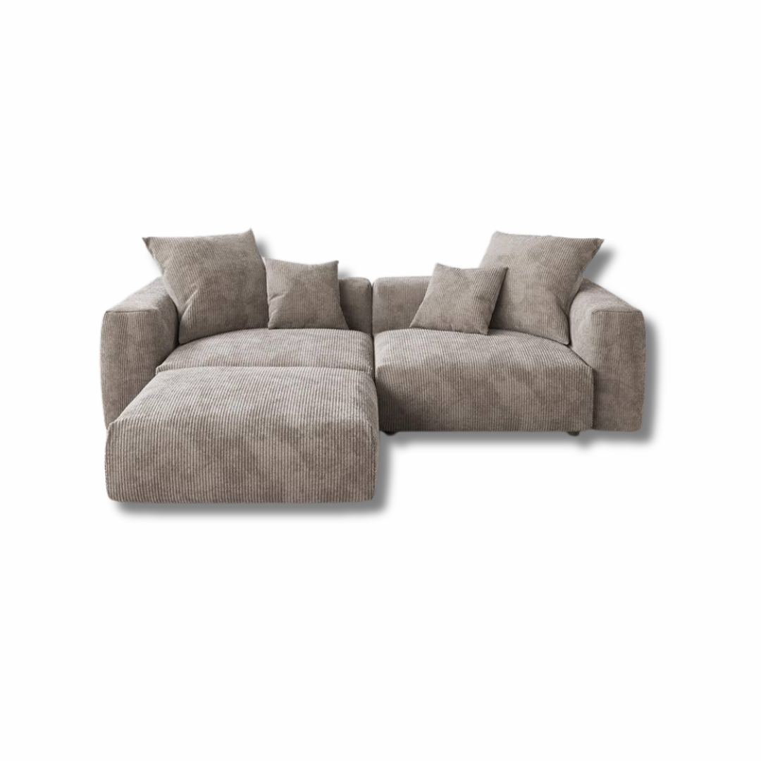 Curduroy L-shaped Sofa