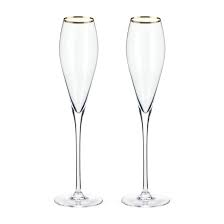 Champagne Glasses with Gold Rim